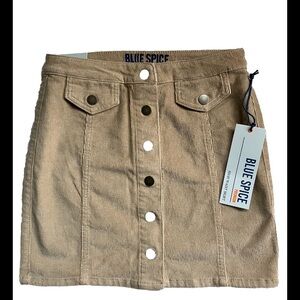NWT! NEW western Corduroy BROWN Tan SNAP skirt w/STRETCH Women’s Size: 1/2 XS S